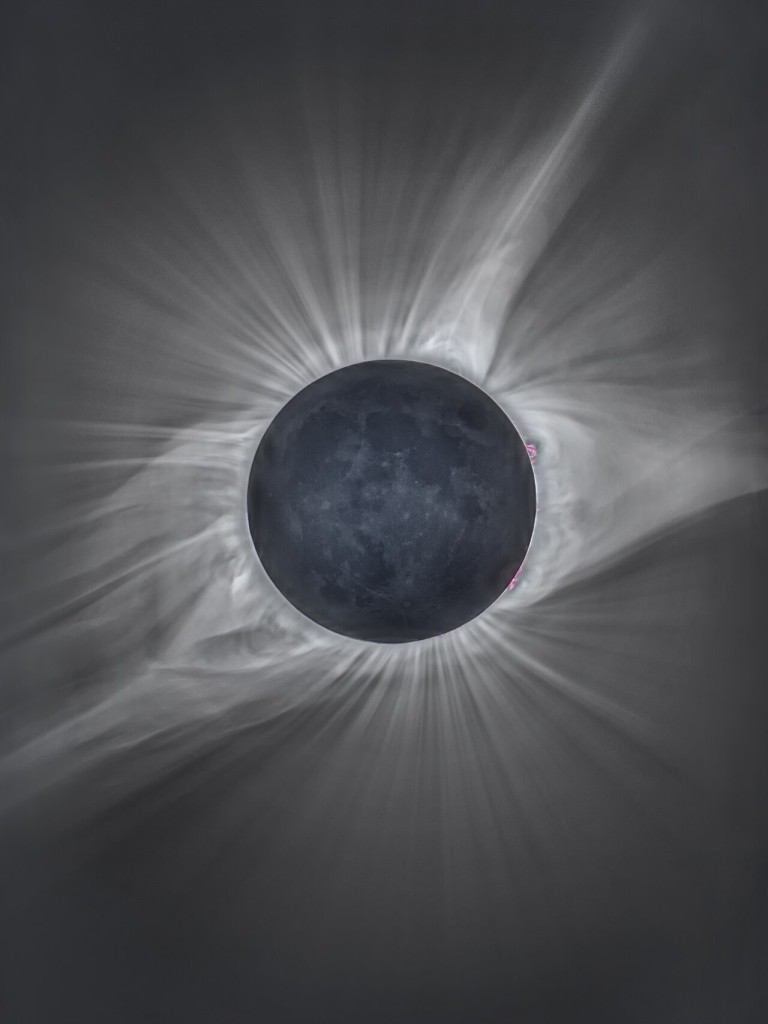 La corona solar durante un eclipse total de Sol